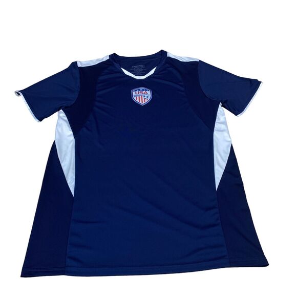 High Five USA Soccer Jersey Blue White Adult Size Small Short Sleeve Pullover - Picture 9 of 10